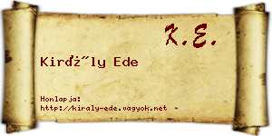 Király Ede névjegykártya