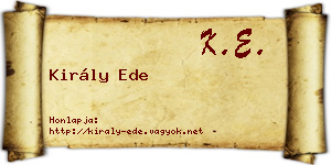 Király Ede névjegykártya