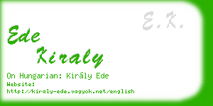 ede kiraly business card